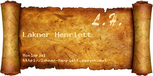 Lakner Henriett névjegykártya